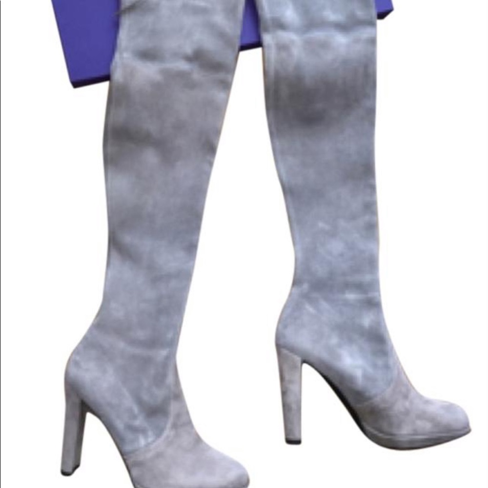 Gray suede Stuart weitzman OTK Boots